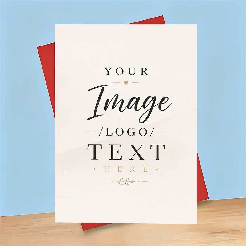 TEMU 1 Greeting Card + 1 Envelope Personalized Photo And Text Greeting Card For Anniversary, Add Your Own Message, Partner, Romantic Celebration,
