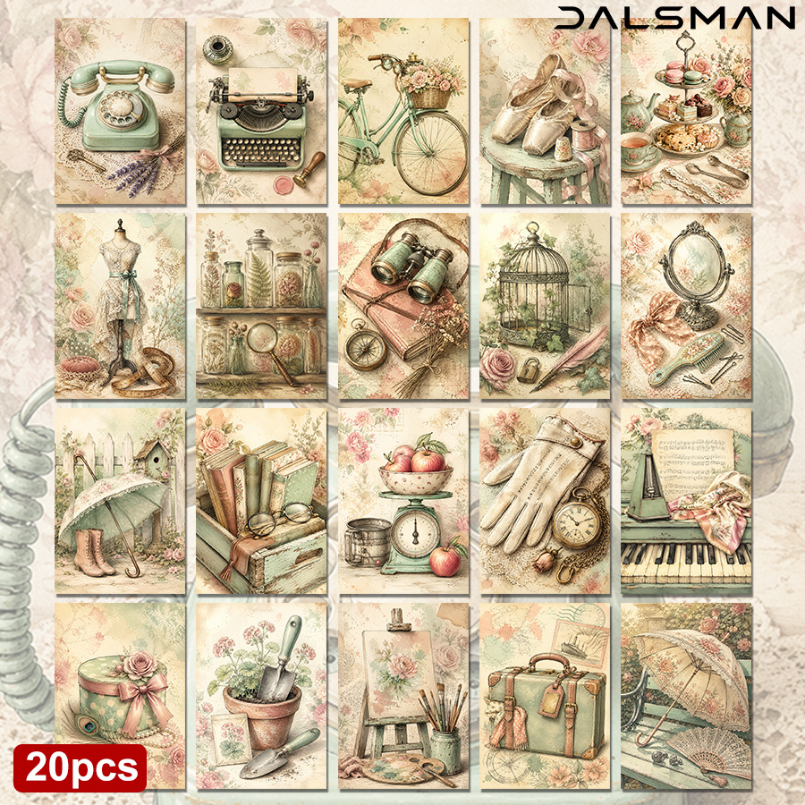 TEMU 20-pack Vintage Floral Postcards Aesthetic Stationery Set For Home Decor And Journaling Collectible Decorative Card Included Dalsman