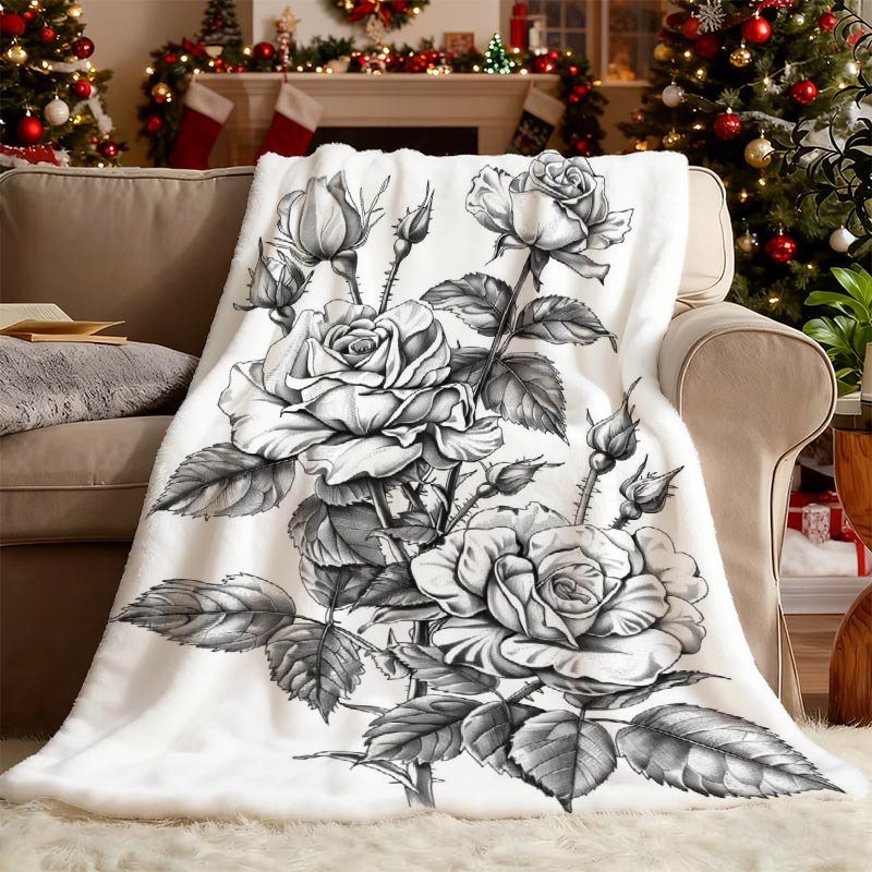 TEMU A Coloring Page Printed Flannel Blanket, A Soft And Cozy Throw, Suitable For Travel, Sofa, Bed, Office, And Home Decor. A Birthday Or Holiday