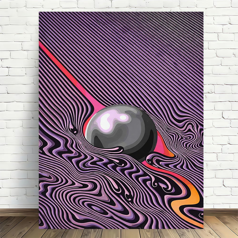 TEMU 2d Flat, 2d Flat 1pc Abstract Psychedelic Artmodern Retro Frameless Canvas Wall Quality Printed Poster For And Office Decoration Christmas Home