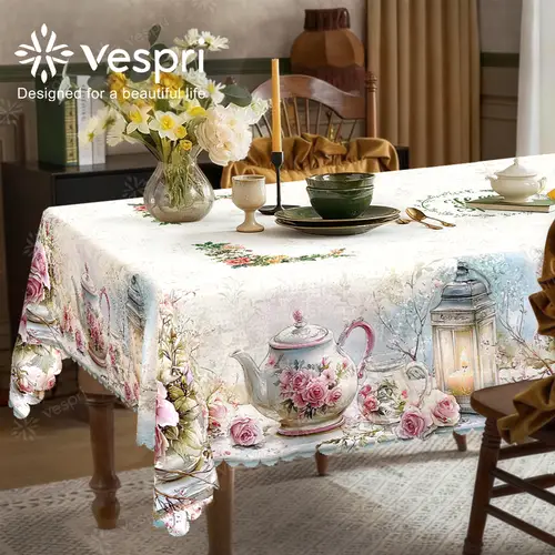 Pink Spring Tea Kettle pink tablecloth sold on Temu United States