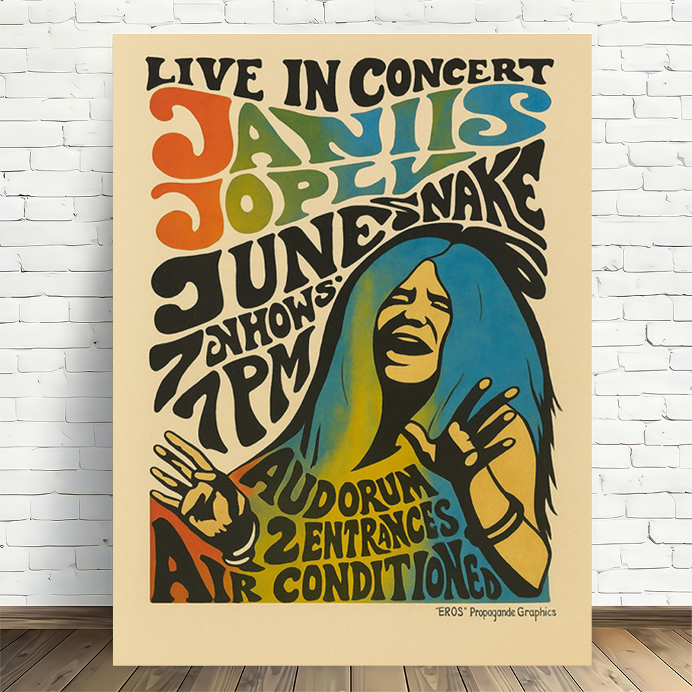 TEMU 2d Flat, 2d Flat 1pc Hippie Concert Artworkmodern Retro Frameless Canvas Wall Quality Printed Poster For And Office Decoration Christmas Home