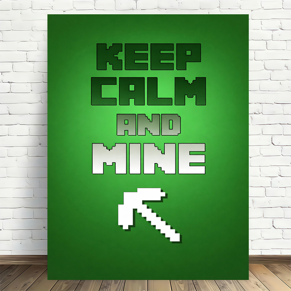 TEMU 2d Flat, 2d Flat, 2d Flat 1pc 2d Flat Pixel Art Featuring Modern Retro Mining, Printed On High-quality Frameless Canvas, Perfect For And Office