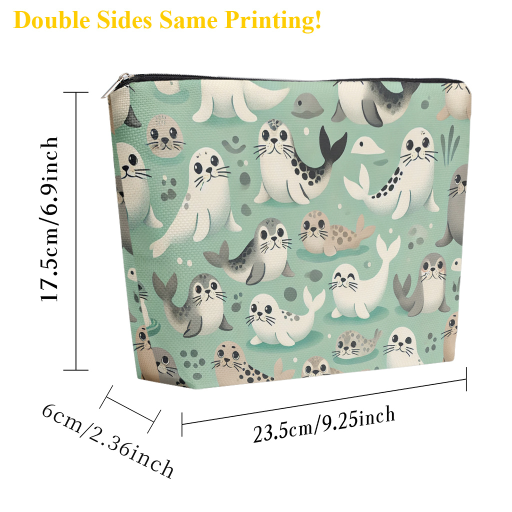 TEMU Makeup Bag 1pc, Adorable Cosmetic Bag With Zipper Closure, Large Capacity Toiletry Pouch, Cute Fashion Wallet Portable Storage Bag, Travel