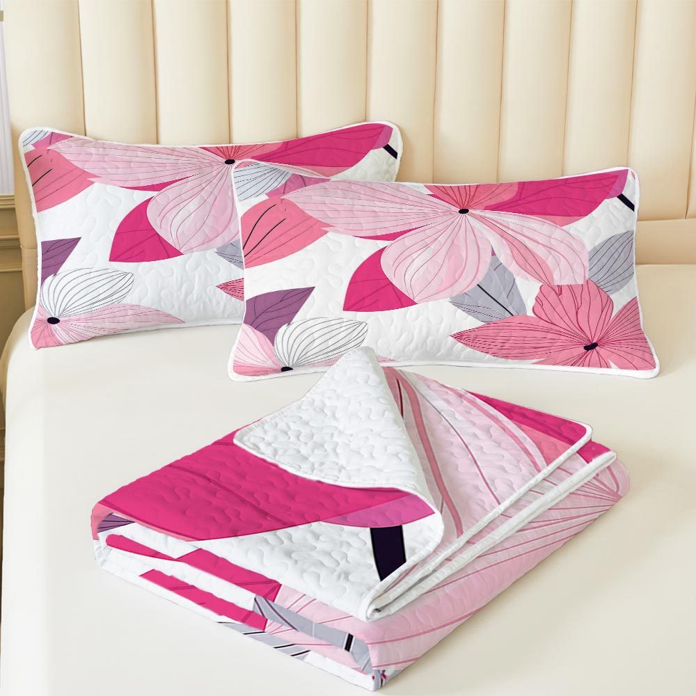 2/3pcs 2D Flat Various Sizes Offered Floral Bedspread Collection Pink And Purple Flower Bedding Ensemble Bed Cover Set Including 1 Bedspread And 1/2 Pillowcases Stylish Spring Valentine'S Day Decorative Bedding for Bedroom Decor The Top Choice for B