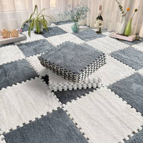 lot de 50 tapis imbriqués pour chambre à coucher, chevet, couverture complète, tapis puzzle, tapis de sol antidérapant épais en molleton pour salon, surface, tapis tatami pour maison, coussin de de balcon, coupe gratuite, lavable