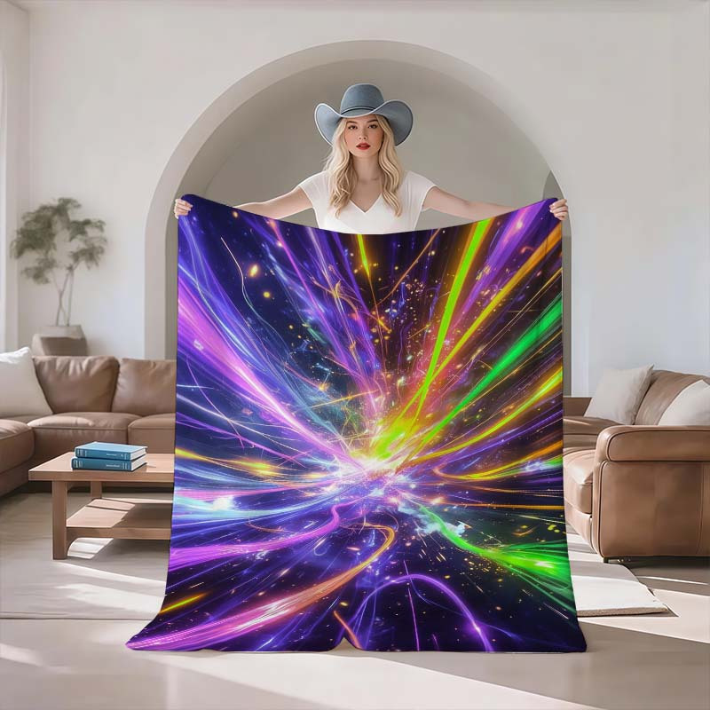 abstract light effect art 120 230  themed pattern blanket extra thick ultra soft flannel material 2026 trendy instagram style   multi functional outdoor travel camping   soft nap blanket sofa throw warm