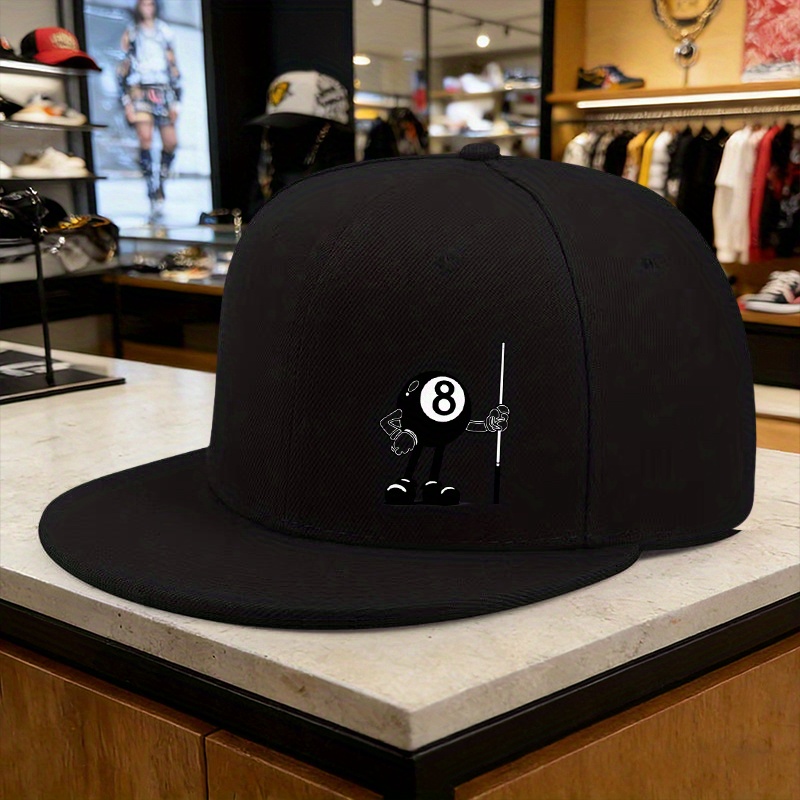 TEMU 1 Men's Outdoor "8 Ball" Print Hip Hop Hat, Street Fashion Outdoor Sports Baseball Cap, A Must-have Item For Trendy People, An Ideal Gift For