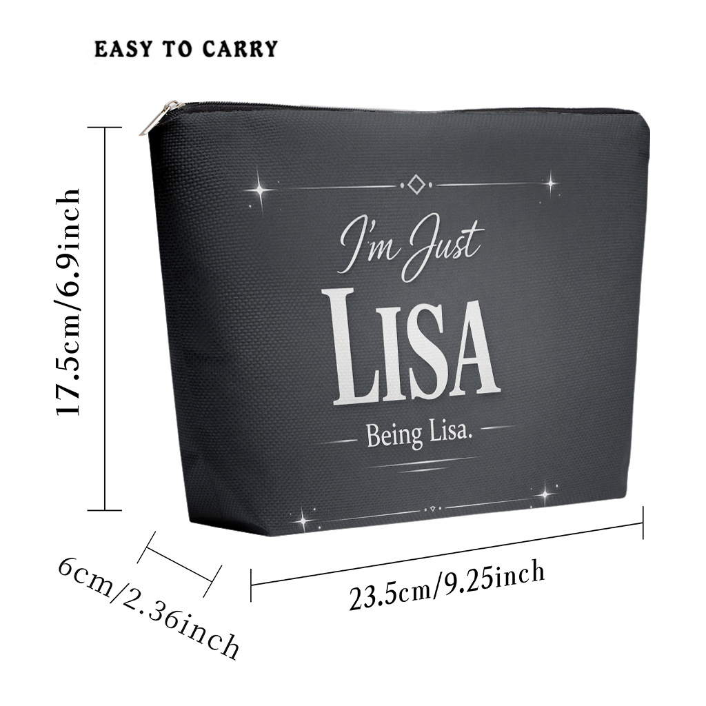 TEMU Cosmetic Bag 1pc, I Am Just Makeup Bag, Lightweight Cosmetic Pouch With Zipper For Women, Multifunctional Toiletry Storage Bag, Coin Purse, Gift