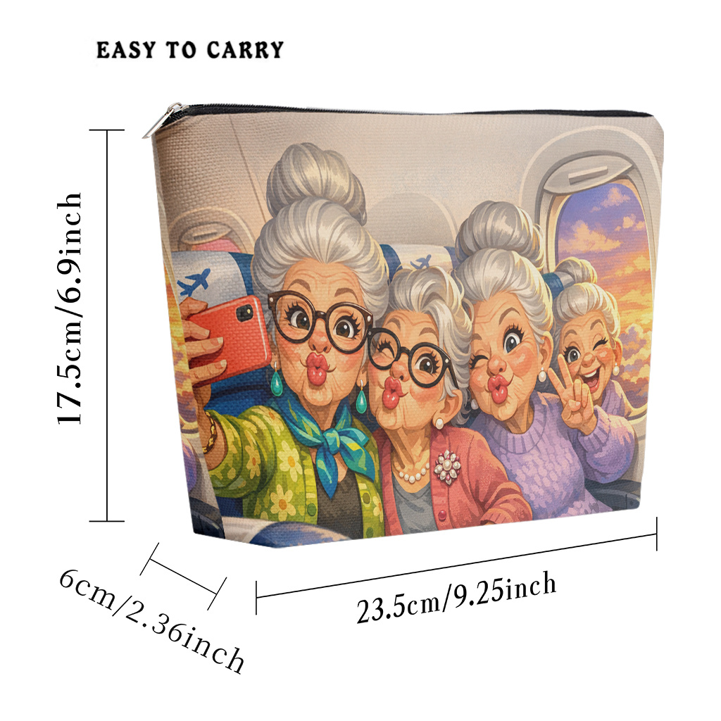 TEMU Cosmetic Bag 1pc, Older Women Taking Bag, Lightweight Cosmetic Pouch With Zipper For Women, Multifunctional Toiletry Storage Bag, Coin Purse,