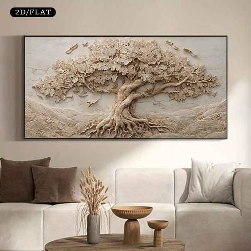 2d flat 2d flat large unframed canvas of a carved tree measuring 31 49x62 99 inches 80 cm home decor this stylish mural poster is ideal for decorating living rooms and bedrooms making it a great housewarming gift