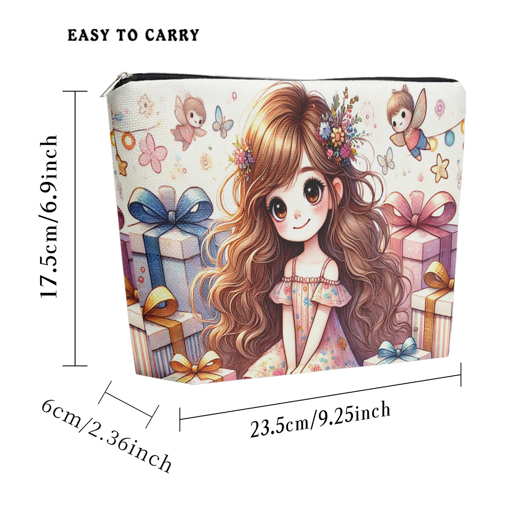 TEMU 【メイクアップバッグ】花柄デコレーションが可愛いカラフルなギフトボックス。軽量付きコスメポーチ（女性用）。多機能トイレタリーストレージバッグ、コインパース。女性や友人へのギフトに最適。