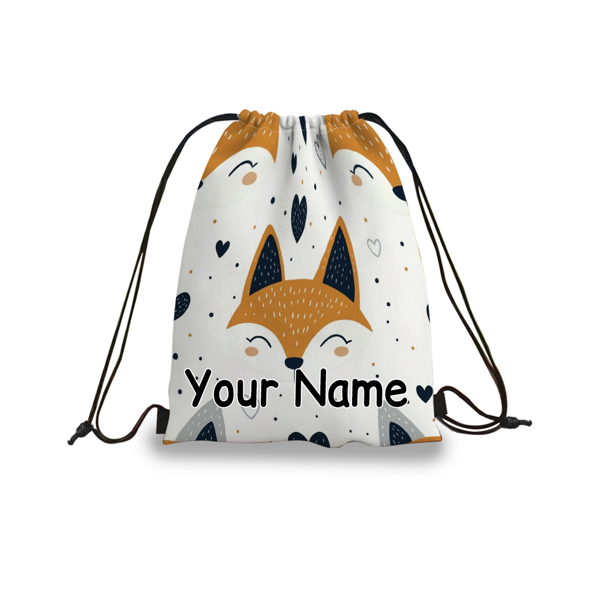 TEMU Sac à Dos Sport Léger Unisexe avec Motif Renard, 1 Pièce, Personnalisable Nom & , Sac de Stockage pour Fitness, Sport, Activités Extérieures