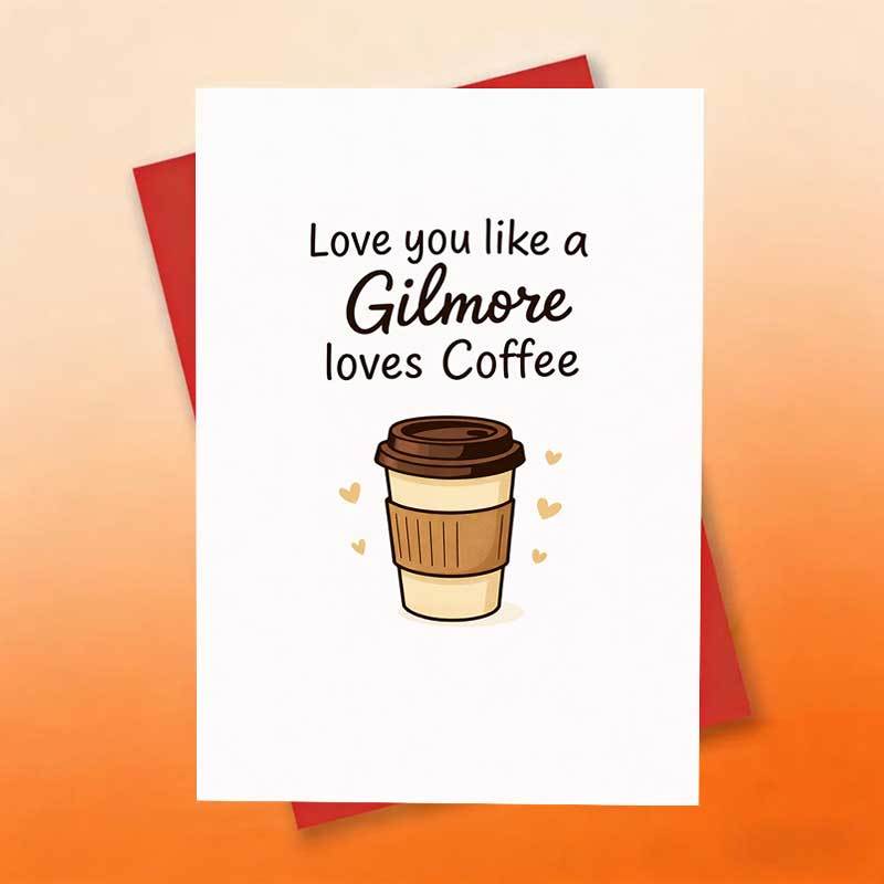 TEMU 1pc Card Suitable For Valentine' Day Gift - Love A Gilmore Coffee Greeting Card With Envelope, -themed Design For , , Colleagues, For Gift For