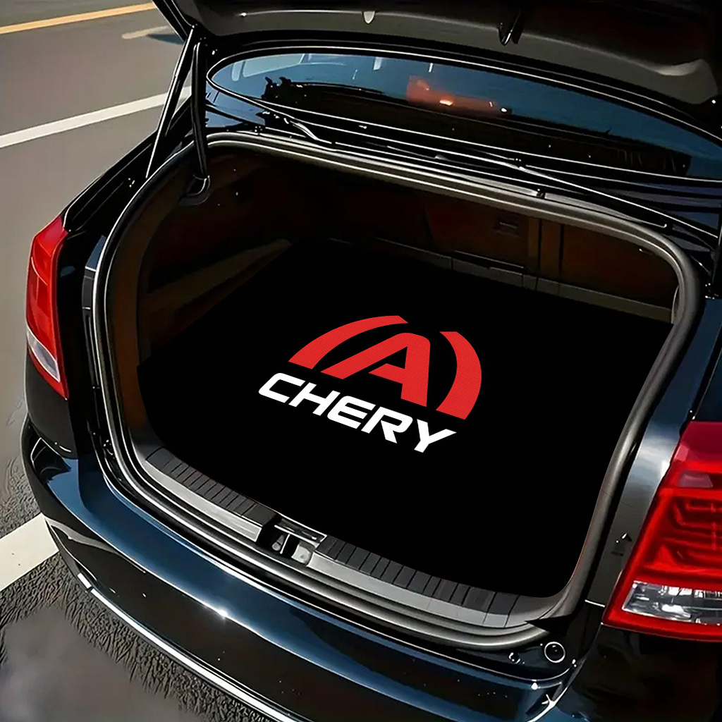 TEMU 1pc Red Letter "a" Logo + "for Chery" Slogan Car Trunk Mat, Automotive Printed Protective Mat, Non-slip And Durable, Car Trunk Protection, Fits
