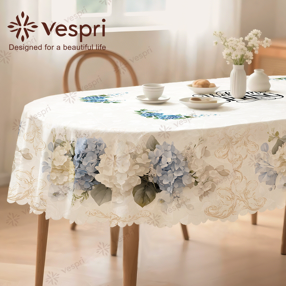     grain marble tablecloth white and beige decoration flowers and green leaves european style round rectangular oval suitable for spring and summer restaurants parties festivals outdoors etc