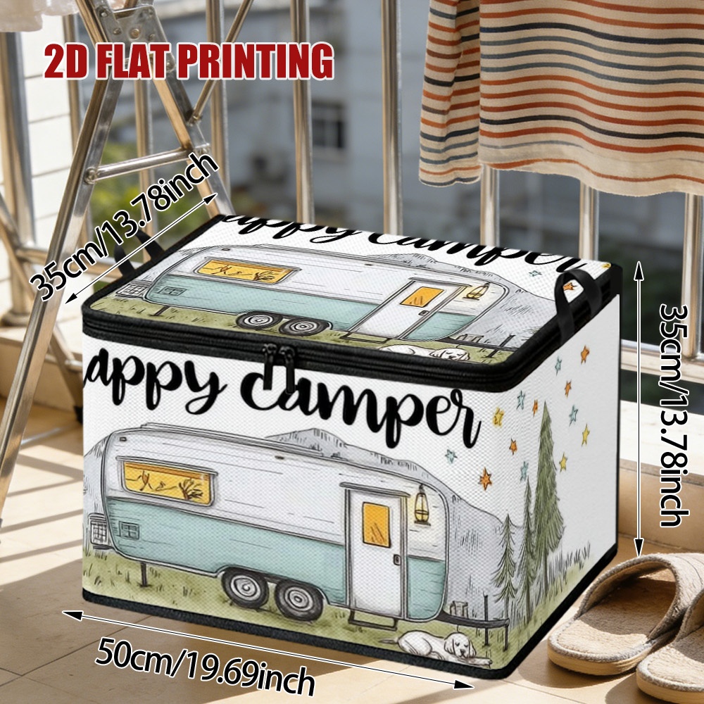 E-shop (2D Flat) . Camping Wohnmobil Deckel Aufbewahrungsboxen, Platzsparende Reißverschlusstasche, Bettwäsche Aufbewahrung, Kofferraum Organizer,