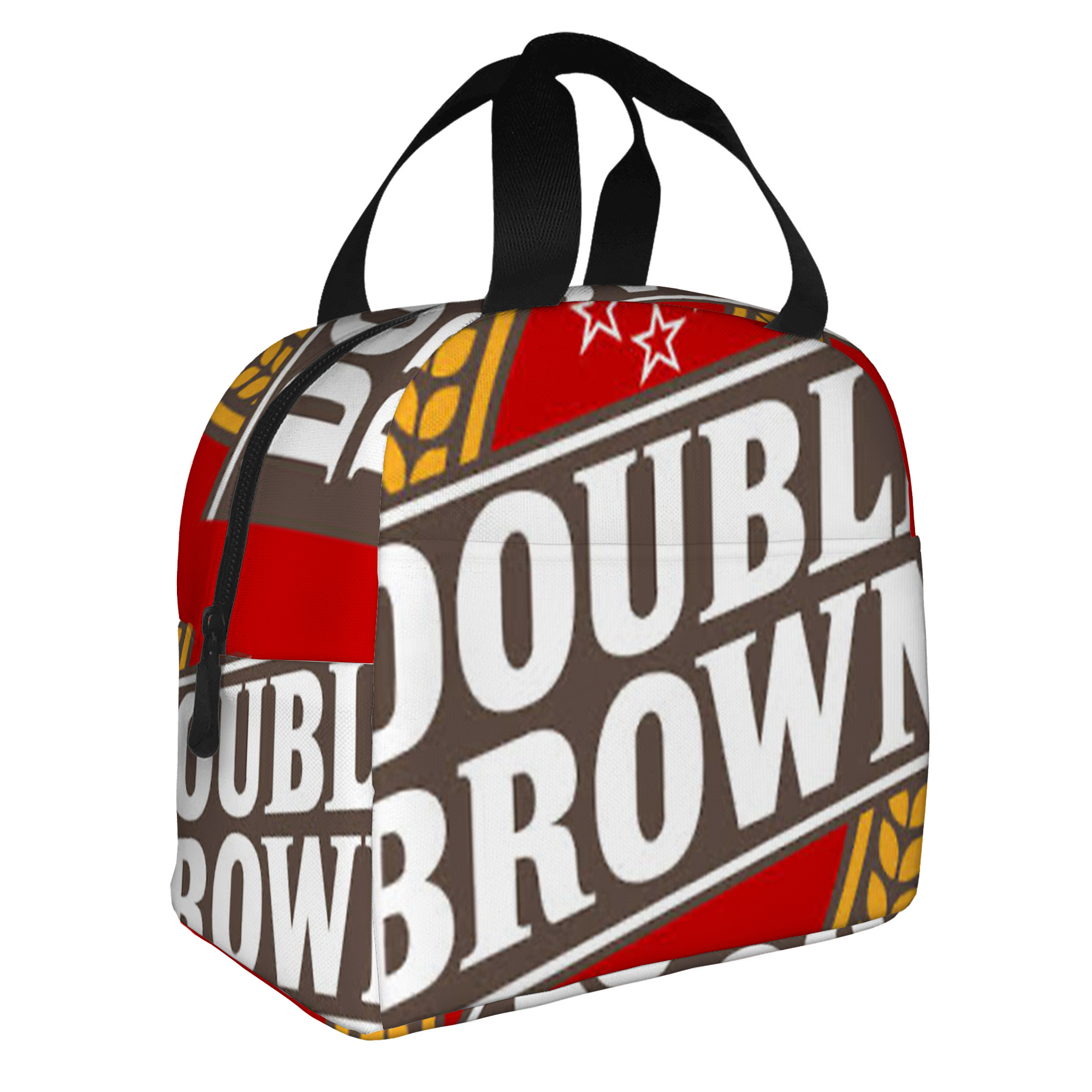 TEMU 1pc, Double Brown Printed Thermal Insulation Bag, Not For Food Contact, Suitable For Home, Restaurant, Office, Unisex Portable Reusable,