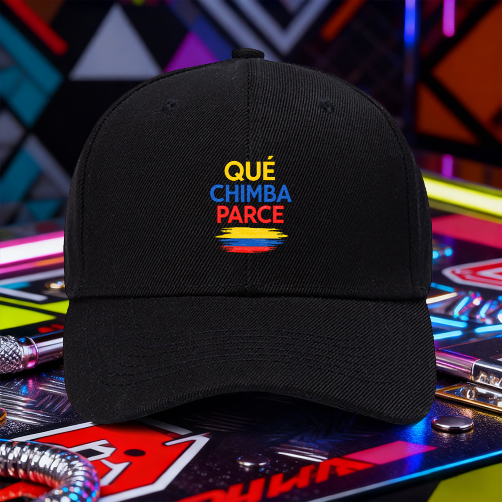 TEMU 1 Artículo, Gorra de béisbol Mao artesanal estampada con "Qué Chimba ", Sombrero y transpirable para mujer, Gorra de moda para hombre "Colombian