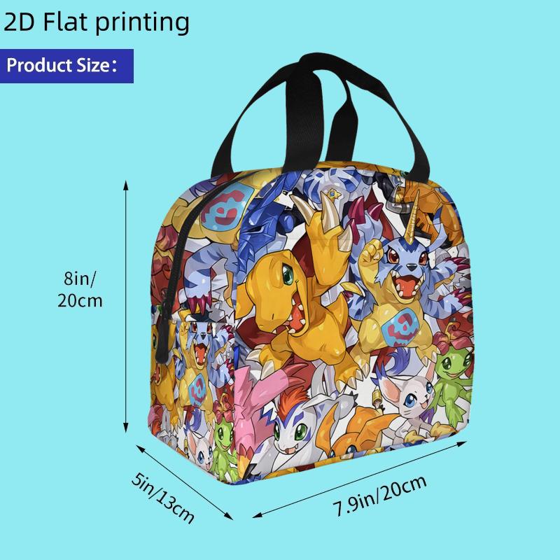 TEMU 1pc, Colorful Characters In A Vibrant Collage. Printed Insulated Cooler Bag - Reusable Portable For Home , Unisex Non Food Contact, Durable,