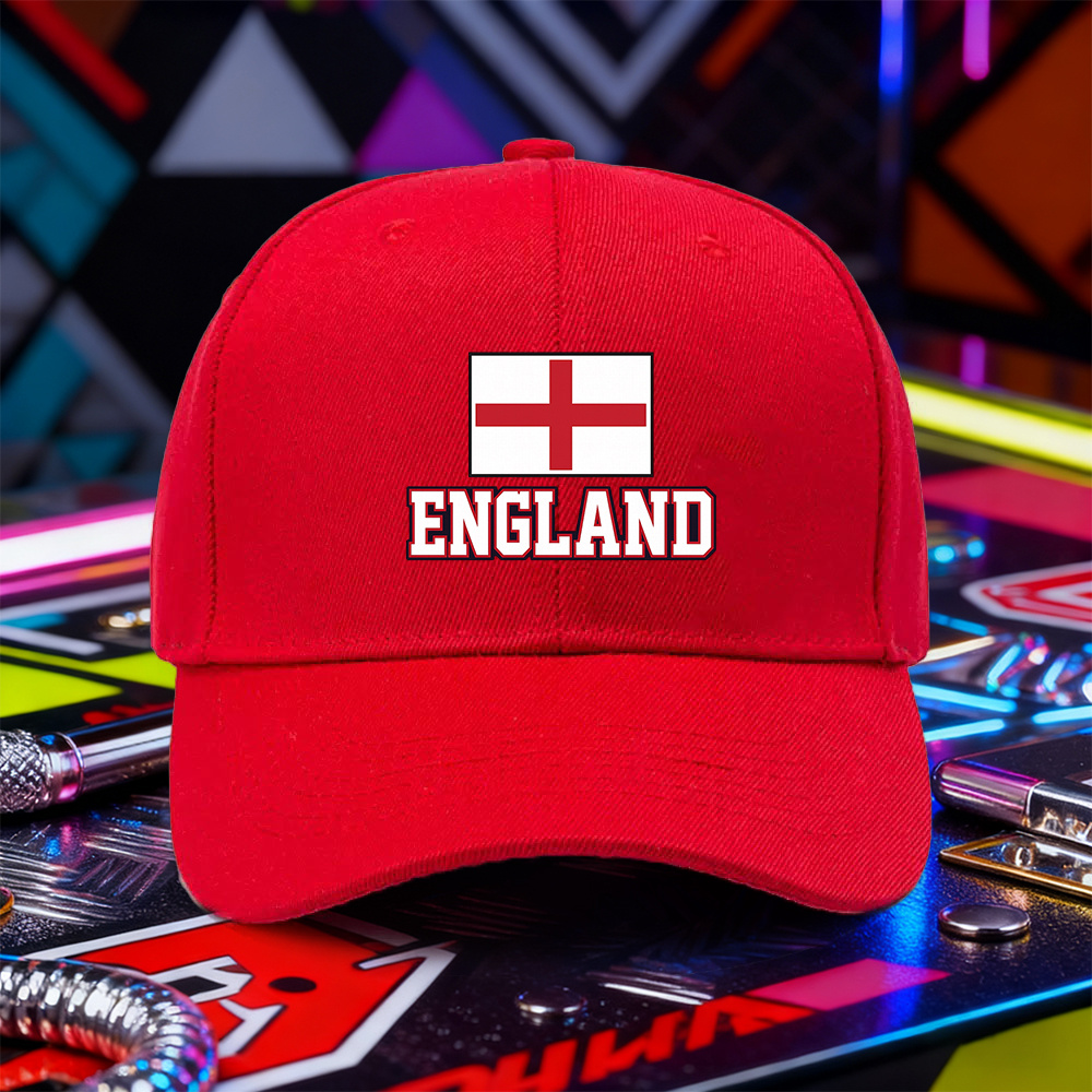 TEMU 1pc, Printed Craft Baseball Cap With England Flag And Letter Prints, Lightweight And Breathable Women's Hat, St. Cross Retro Style Men's Trendy