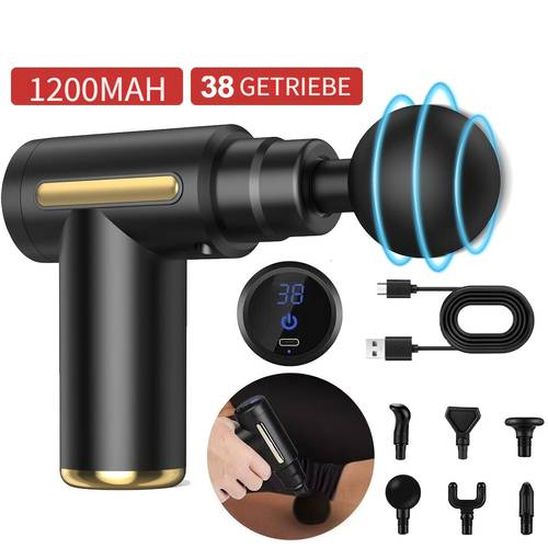 portable electric fascia massage gun usb rechargeable 1200mah lithium battery adjustable click operation for massage gift best for christmas and thanksgiving