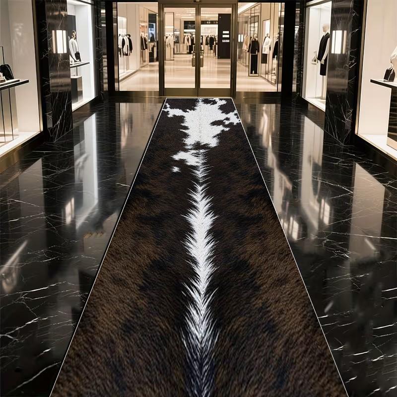 1pc Cowhide Pattern Running Rugs, Hallway Rugs, Washable And Easy-to- Mats, Lightweight And Easy-to- Home Decoration Carpet, Suitable For , , Stairs, Bedrooms, Bedside, Laundry Rooms, Kitchens Etc