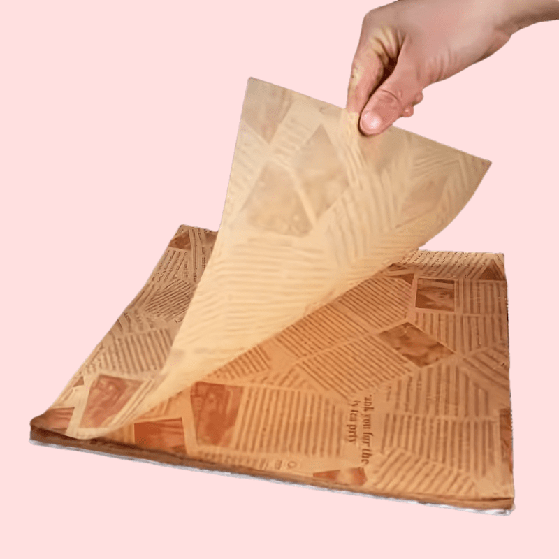 E-shop 30 Blatt englisches Zeitungspapier-Ledermuster-Papier 7,09 x 7,09 Zoll, Vintage-Stil, ölbeständiges Papier. Geeignet für Lebensmittelservice,