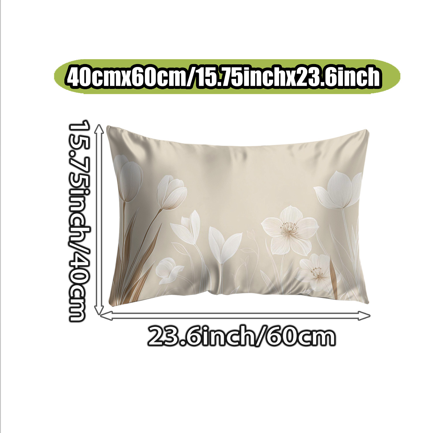 TEMU 1pc Double-sided Silk Pillowcase | Traditional-style, Zipper Closure, Hand Wash Only, Perfect For Room Types