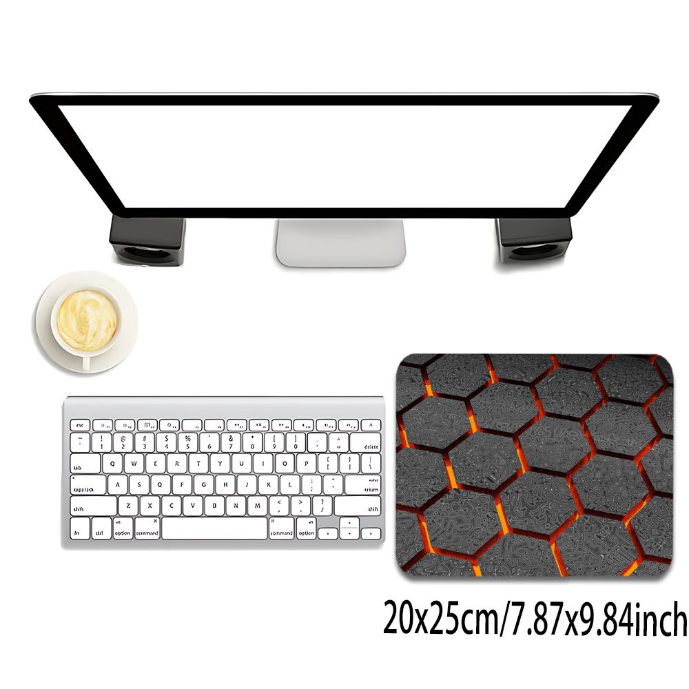TEMU 1pc Geometric Pattern Gaming Mini Mouse Pad - Non-slip Mat For Laptop Gaming, Rubber Desk Mat In Sizes 18x22cm (7.09x8.66 Inches) And 20x25cm