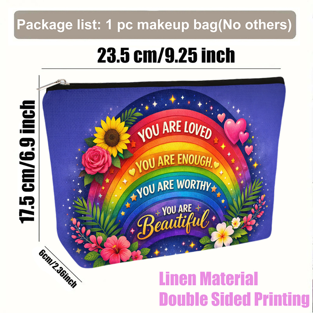 TEMU Cosmetic Bag 1pc, Beautiful Lightweight Foldable Makeup Bag, Travel Toiletry Pouch, Zipper Closure, Gift For Women, Best Friend Birthday Or