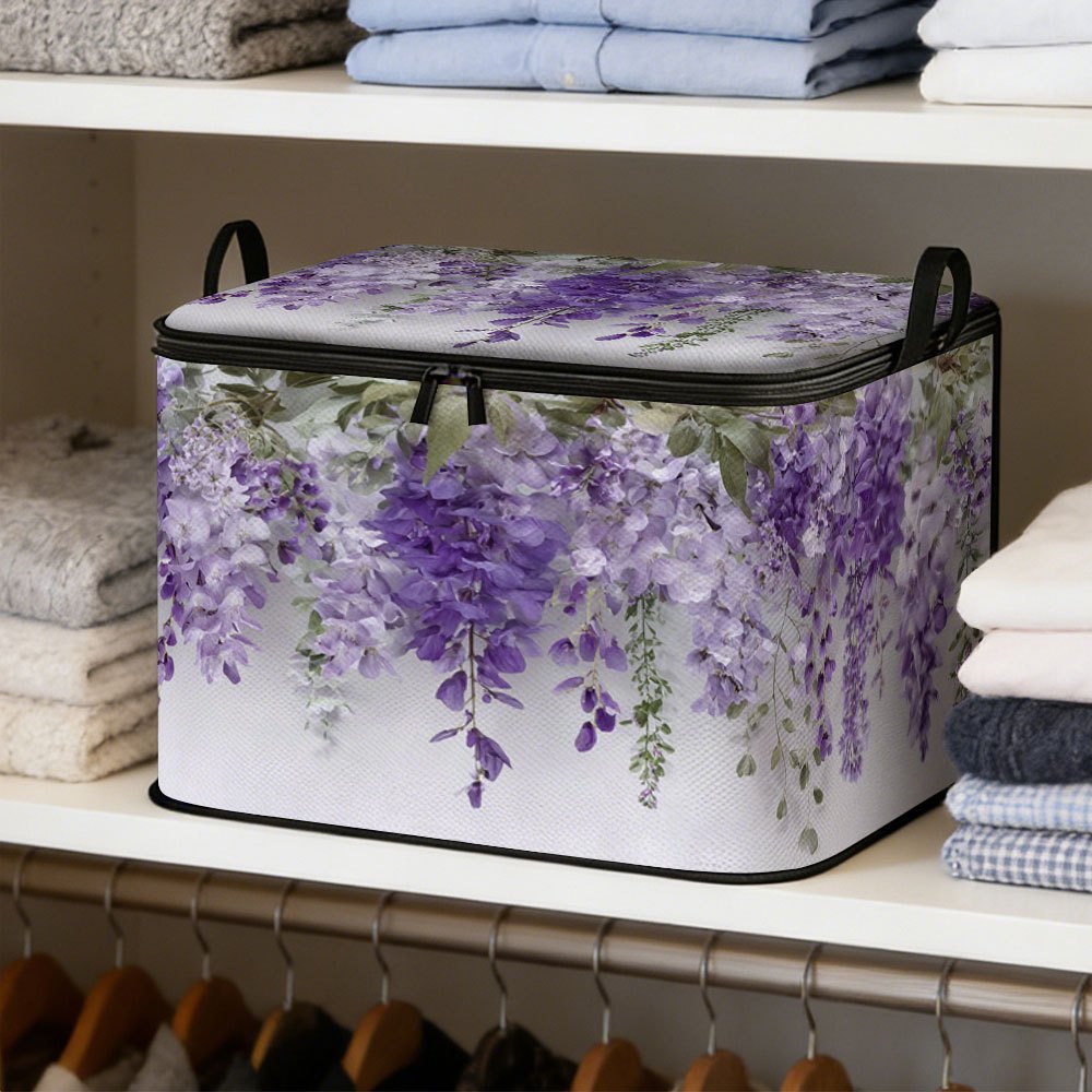 TEMU Cestas de estante 2D , con un gran diseño floral decorativo. contenedores de almacenamiento plegables con una abatible y , lo que los ideales