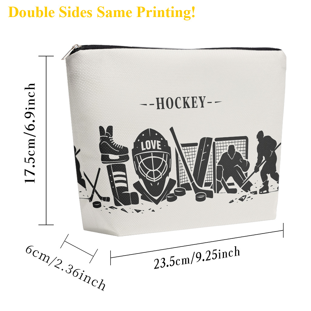 TEMU Makeup Bag 1pc, Hockey Equipment Cosmetic Bag With Zipper Closure, Large Capacity Toiletry Pouch, Cute Fashion Wallet Portable Storage Bag,