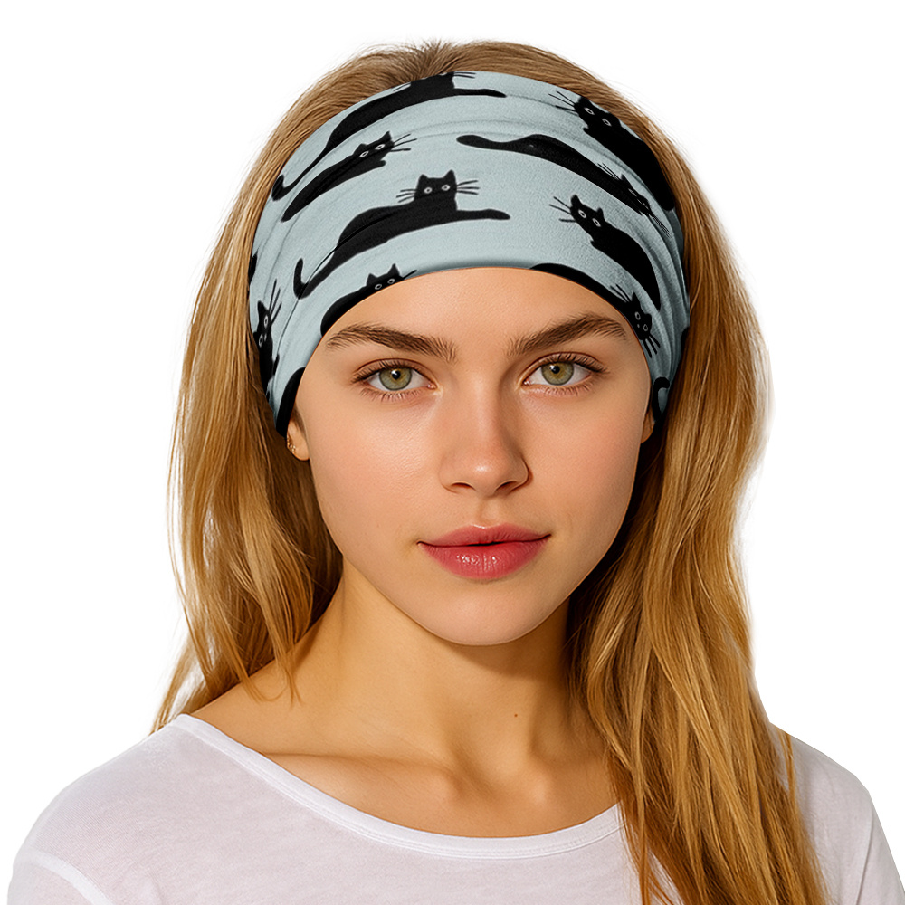 TEMU 1pz Fascia per Capelli Larga con Motivo , Tessuto in Poliestere Traspirante e Assorbente, Stile Fascia Annodata Morbida per e Donne, per Yoga, ,