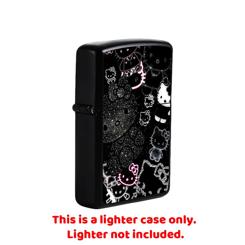 Image of 1pc Metal Lighter Case, Sparkly Hello Kitty Pattern, Durable Lighter Shell Housing, Durable Lighter Cover, Ideal For Parties, Gifts, Daily Use, Cute & Fashionable Style (lighter Not Included)