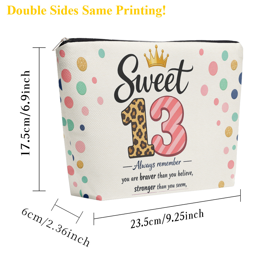 TEMU Makeup Bag 1pc, Sweet Celebration Cosmetic Bag With Zipper Closure, Large Capacity Toiletry Pouch, Cute Fashion Wallet Portable Storage Bag,