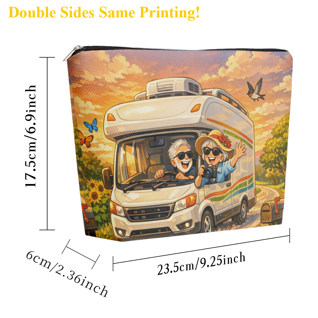 TEMU Makeup Bag 1pc, Rv Nature Cosmetic Bag With Zipper Closure, Large Capacity Toiletry Pouch, Cute Fashion Wallet Portable Storage Bag, Travel