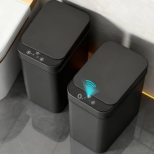 automatischer mülleimer, intelligenter toilettenabfallbehälter, 2er/1er set intelligente sensor-mülleimer, schwarz grau weiß für haushaltsmüllbehälter, 11 liter/2.91 gallonen sport sensor-mülleimer, für küche und büro, kunststoff abfallpapierbehälter mit intelligenter