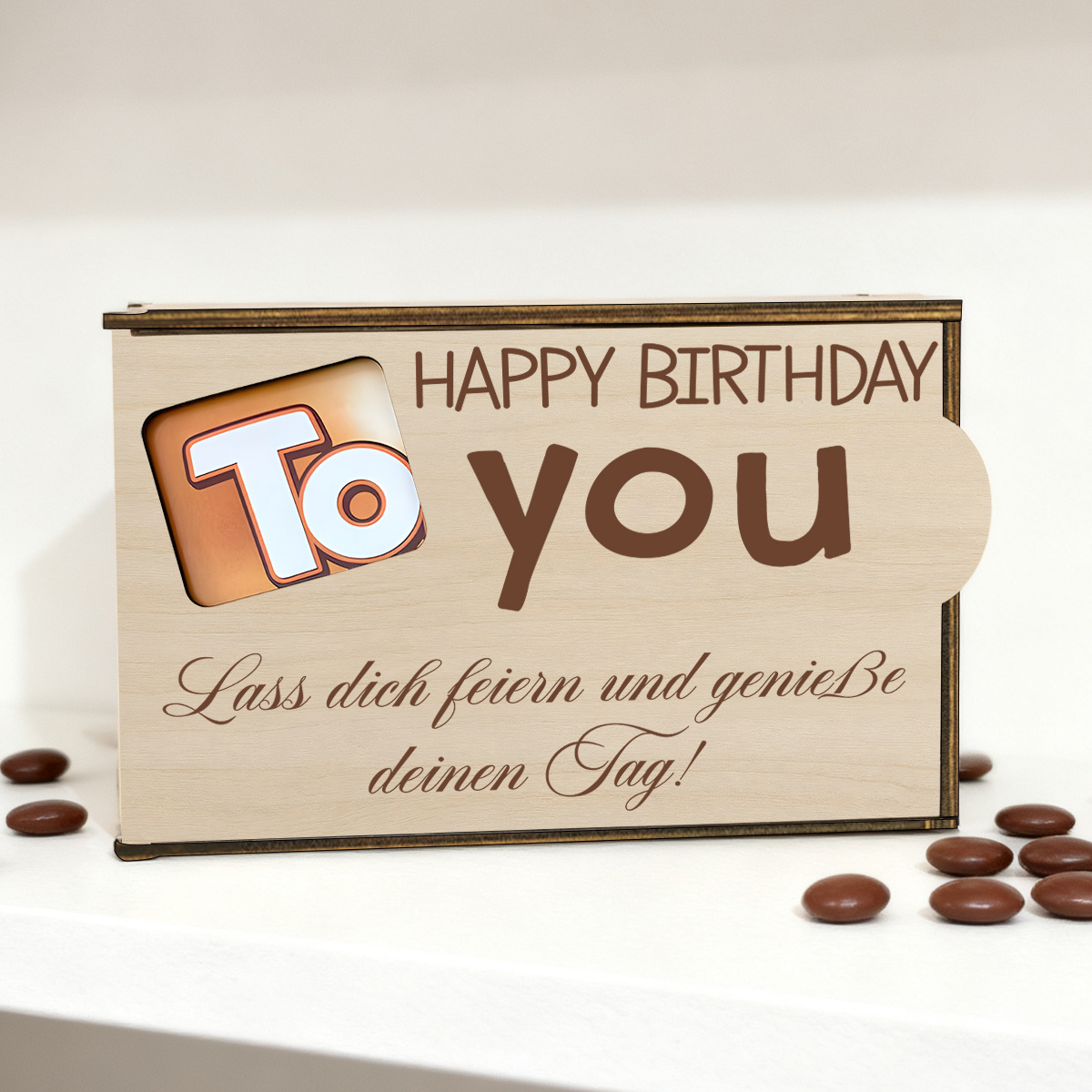 Image of Gift For Her/him 1pc Wooden Chocolate Biscuit Gift And Apparel Boxes, Valentine's Day Birthday Anniversary Gift German Printing Theme, Suitable For As A Holiday Gift To Relatives, Lovers 2026 New Year