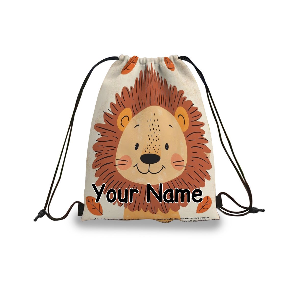 TEMU Bolsa con Cordón Personalizada con y Texto, Diseño Individual, Bolsa Unisex Estilo Dibujos Animados, Ideal para Fitness y Actividades al Aire