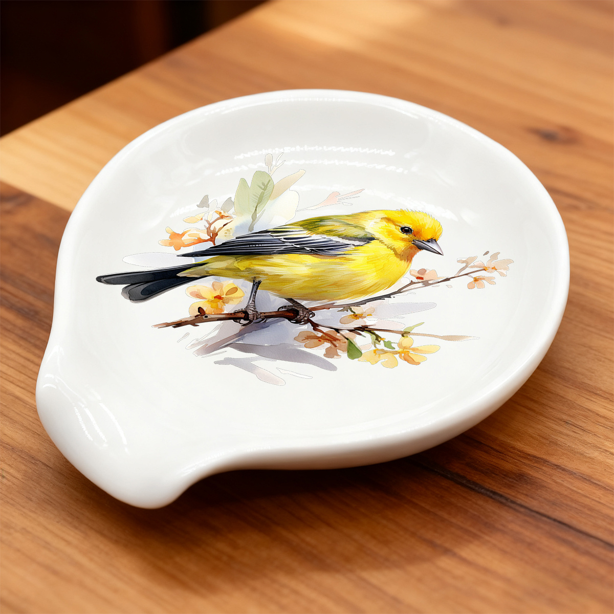 TEMU 1 support à cuillère en céramique pour cuisinière, avec un design de printemps de Pâques. Ce porte-ustensiles en porcelaine est parfait pour les