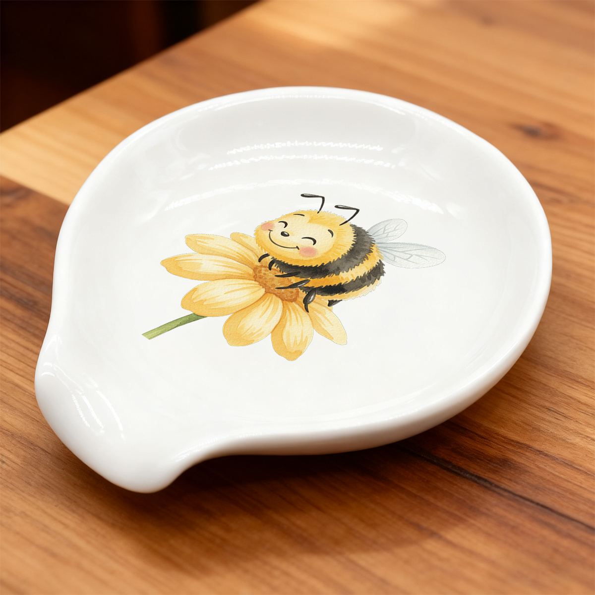 TEMU 1 Ceramic Spoon Rest Designed For , Featuring A Spring-themed Easter Art Design. This Porcelain Utensil Holder Is Perfect For And A Great