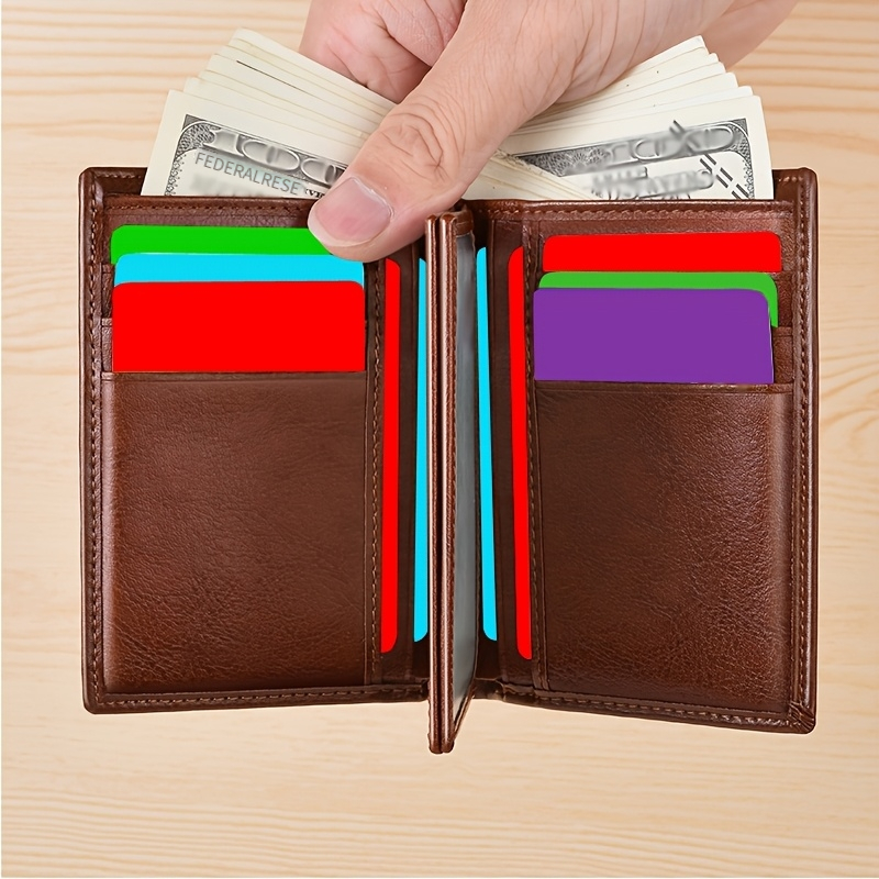 billetera cuero hombre tarjetero antirrobo diseño Temu