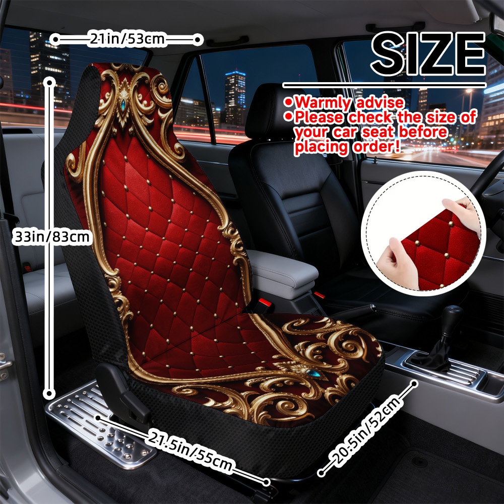 E-shop 2D Flachdruck, 2 Stück Autositzbezüge für Vordersitze, Weiche Sitzbezüge, Universelle Autositzbezüge, Pflegeleicht, Ornamentales