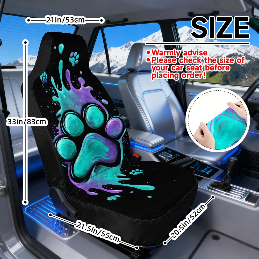TEMU 2d Flat Printing, 2pcs Universal Vehicle Seat Covers, Comfortable Car Seat Covers, , Colorful Print, Durable Car Seat Covers, Suitable For Most