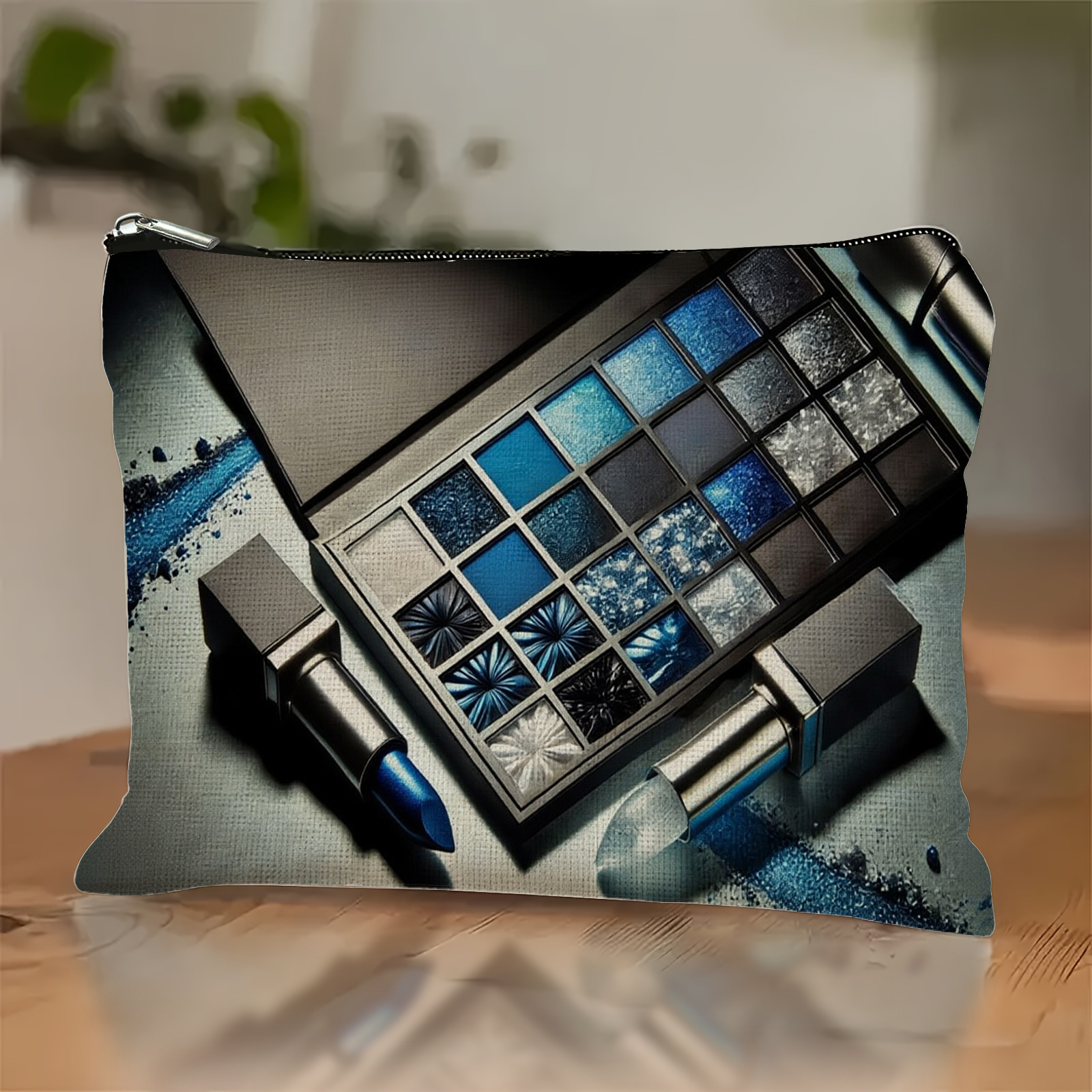 1pc Blue- Eyeshadow & Lipstick Bag - Compact Travel Toiletry Organizer Suitable For Daily Use, Technicians, Birthday Gifts, Men & - Multi-scene Application Case