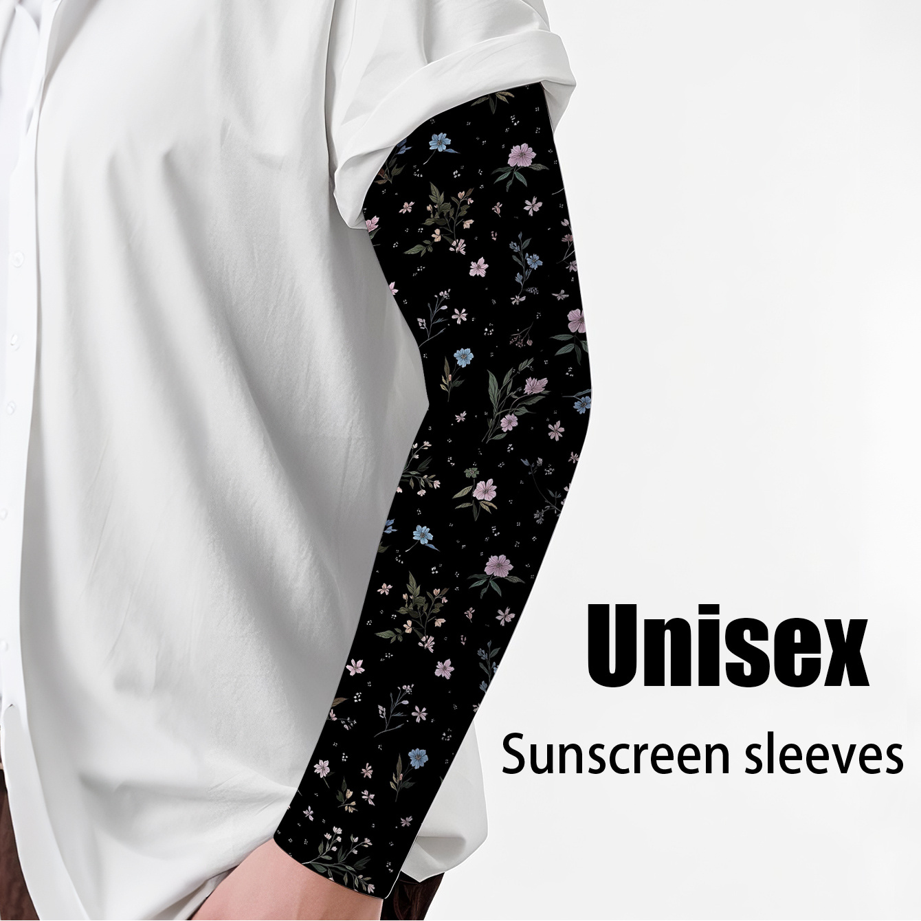 TEMU 1 Pair Cooling Arm Sleeves Floral Print Cool Feeling Outdoor