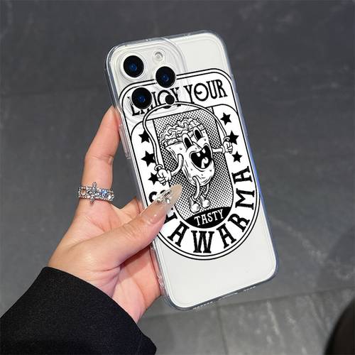 artikel foto telefoonhoesje - een , schokbestendig, high-definition uv- telefoonhoesje met een ontwerp dat zegt enjoy your shawarma . het is compatibel met iphone 17/16e/16/15/14/13/12/11/8/7 pro/pro max/plus/x/xs/xr/xs max.