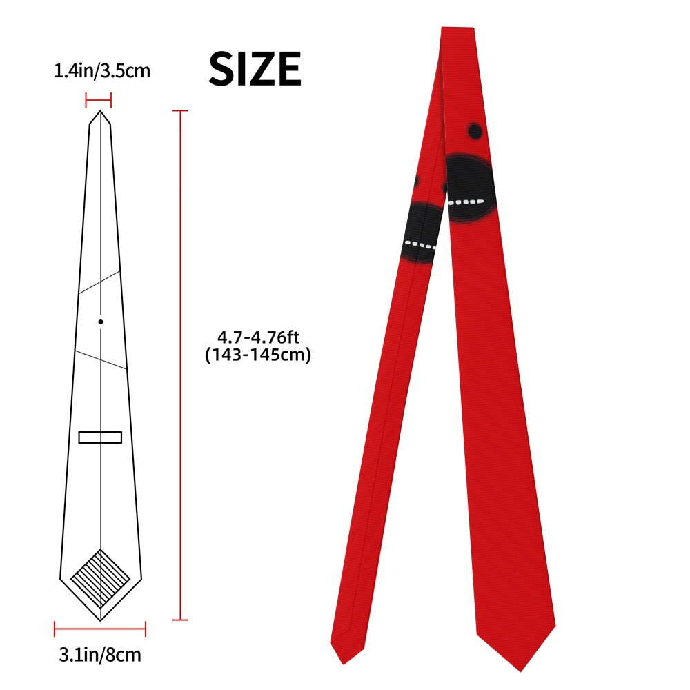 TEMU 2d Flat Printing, 1pc Men's Formal Tie Featuring Red Face Print, Ideal For Job Interviews, Graduation Ceremonies, And Weddings, Soft Fabric With