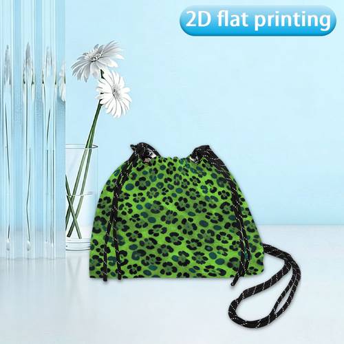 item picture 1 leopard print drawstring crossbody bag durable mixed colors suitable for travel camping everyday use hand wash or